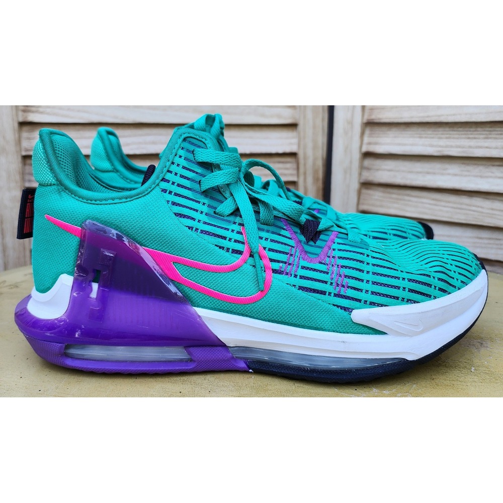Nike Sz 9.5 Teal Synthetic LeBron Witness 6 Basketball Sneakers CZ4052-300